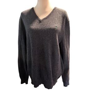 Polo Ralph Lauren 100% Lambswool V-Neck Sweater, Charcoal Gray, Men's Large